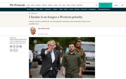 L'Ukraine n'est plus la priorité de l'Occident et la Russie a le dessus - The Telegraph Juillet 2022