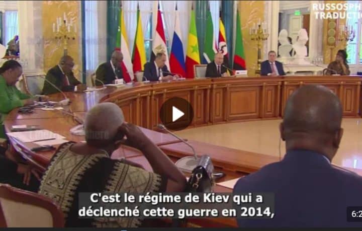 Poutine recoit les representants de la delegation africaine au Palais