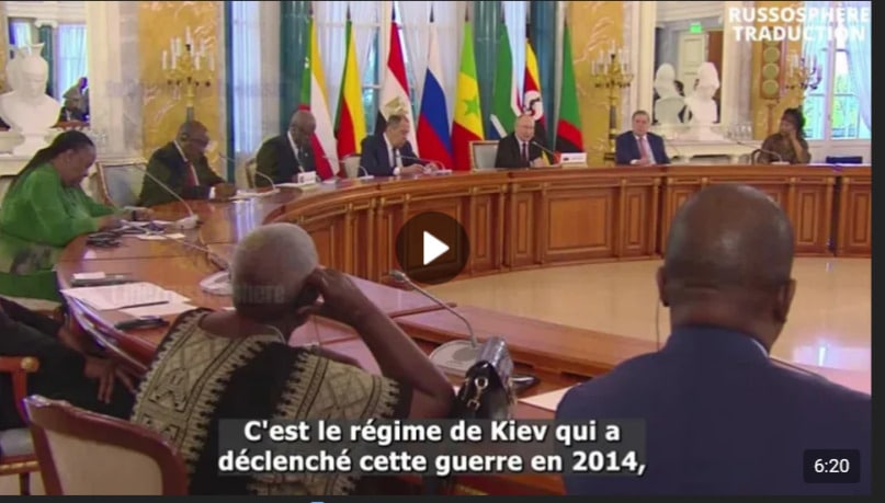 Poutine recoit les representants de la delegation africaine au Palais